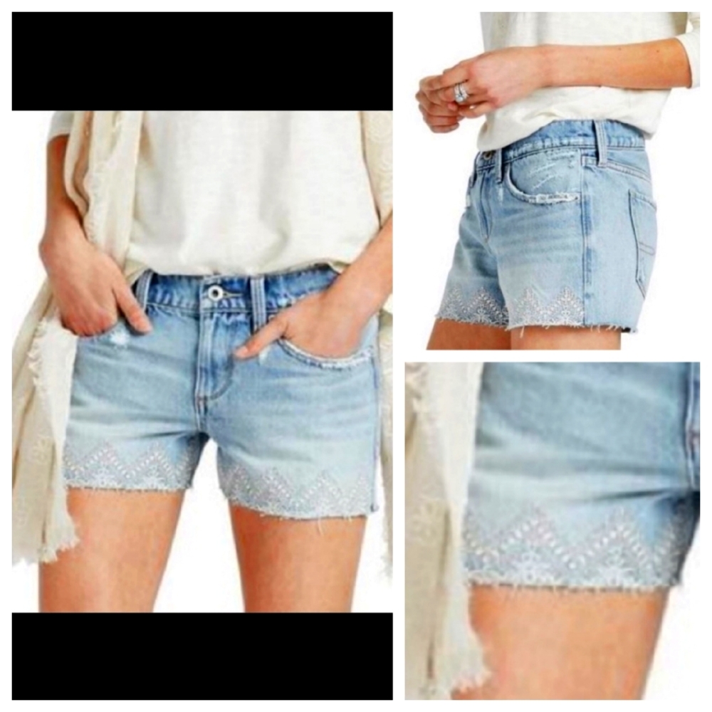 Lucky Brand The Cut Off Embroidered Shorts